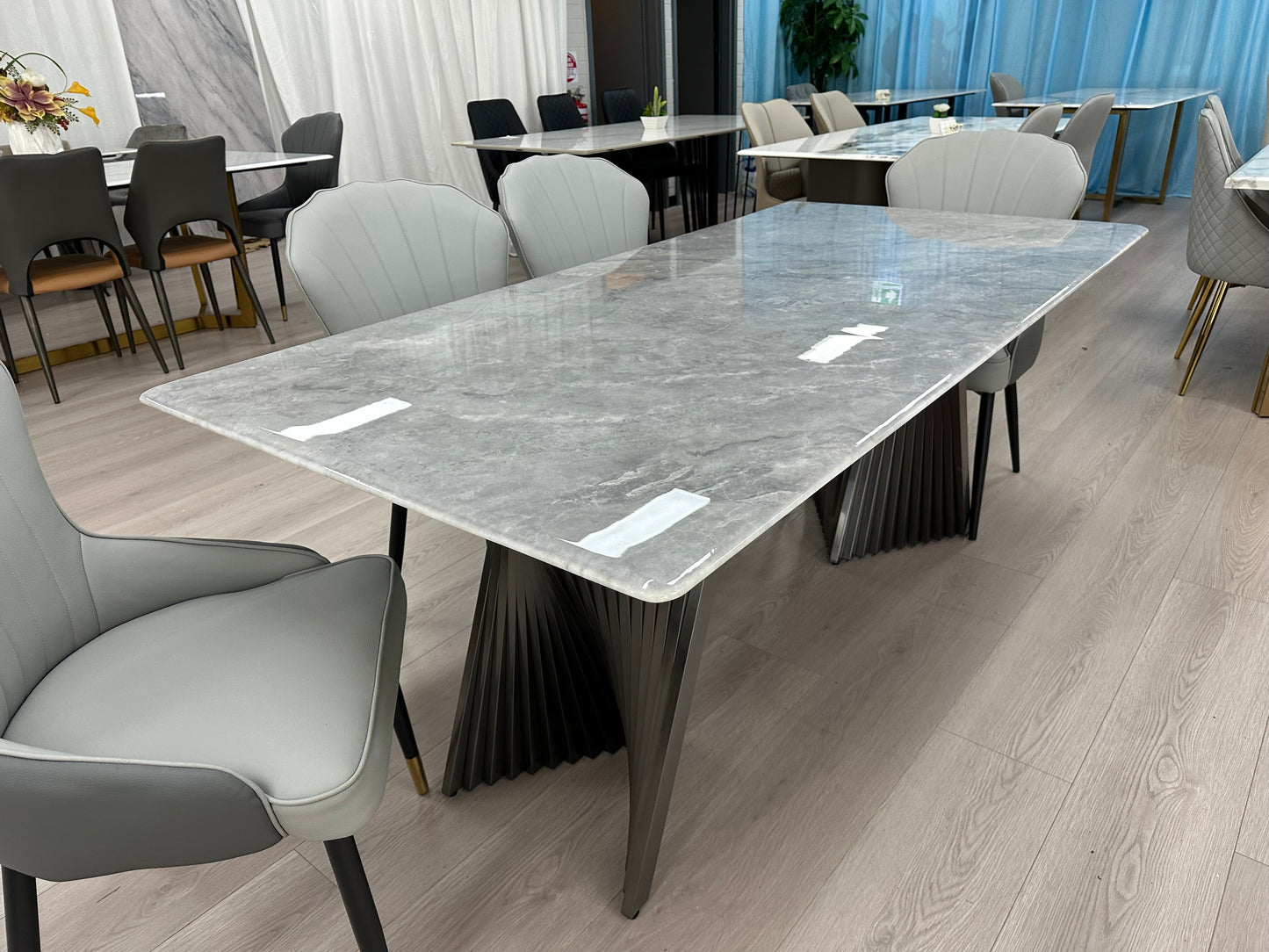 Real Marble 3cm Thicker Dining Table Stainless Leg