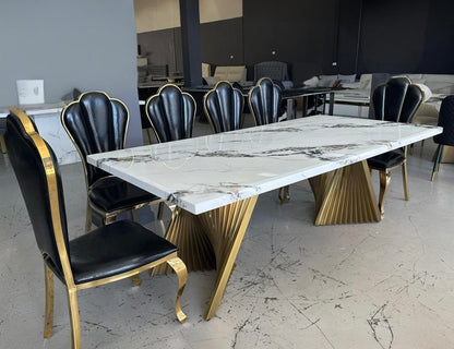 Real Marble 3cm Thicker Dining Table Stainless Leg