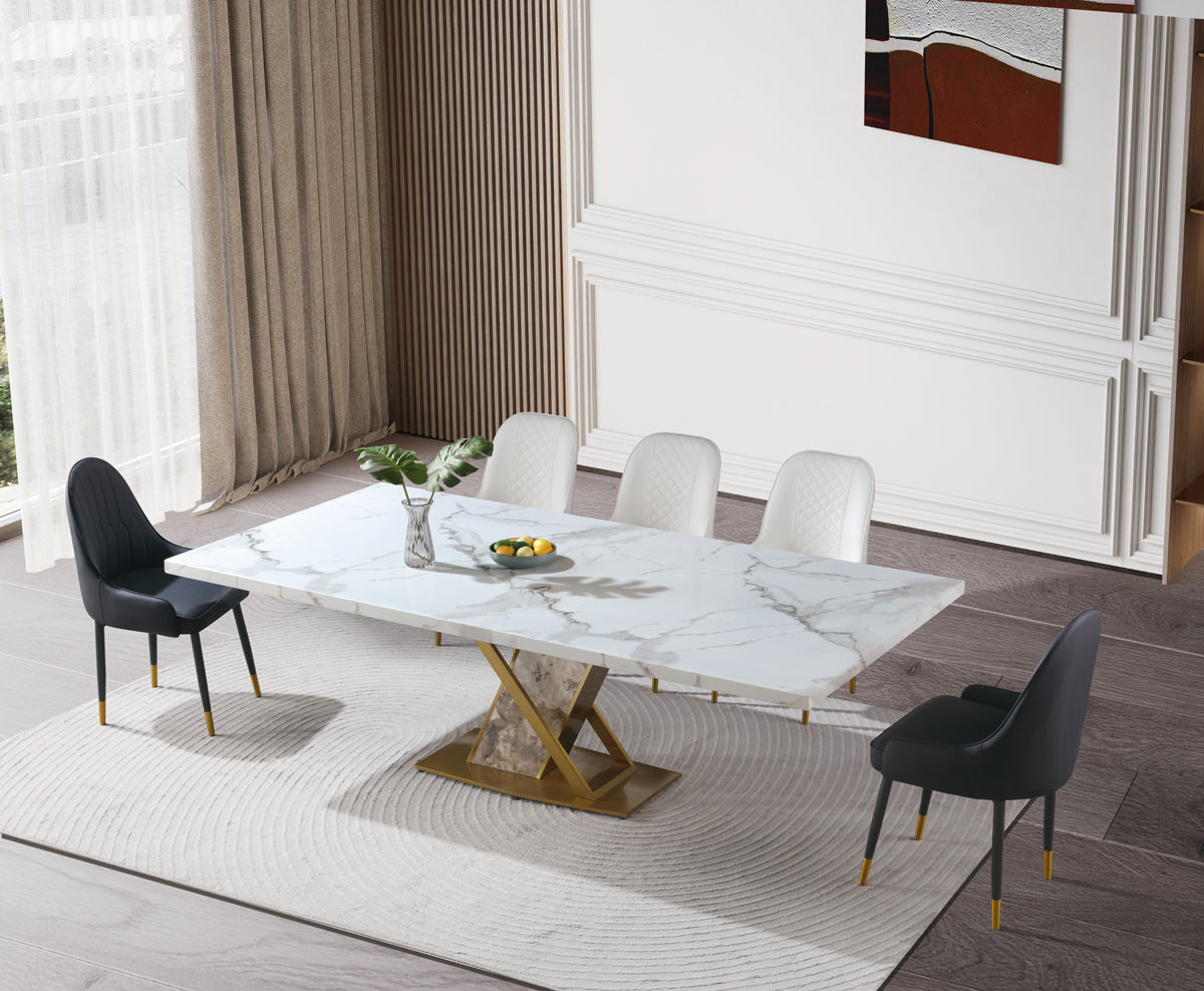 (809) Sintered stone Dining Table w/ sintered stone Leg