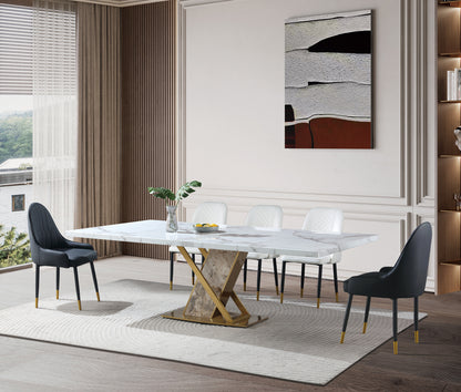 (809) Sintered stone Dining Table w/ sintered stone Leg