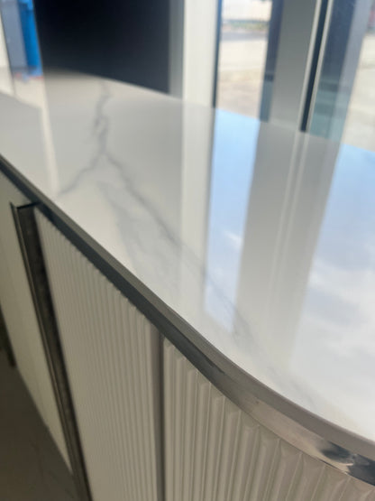 Modern Elegance White Buffet Table w/ 2 drawers
