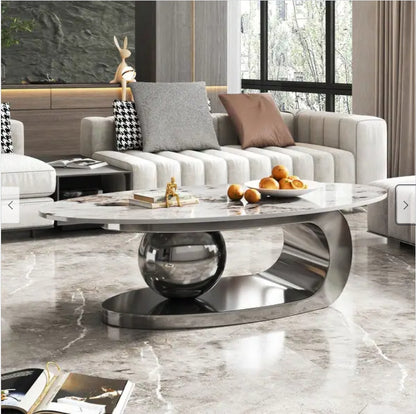 (713) Artificial Marble Oval/Round Coffee Table