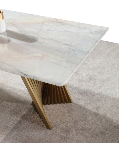 Real Marble 3cm Thicker Dining Table Stainless Leg