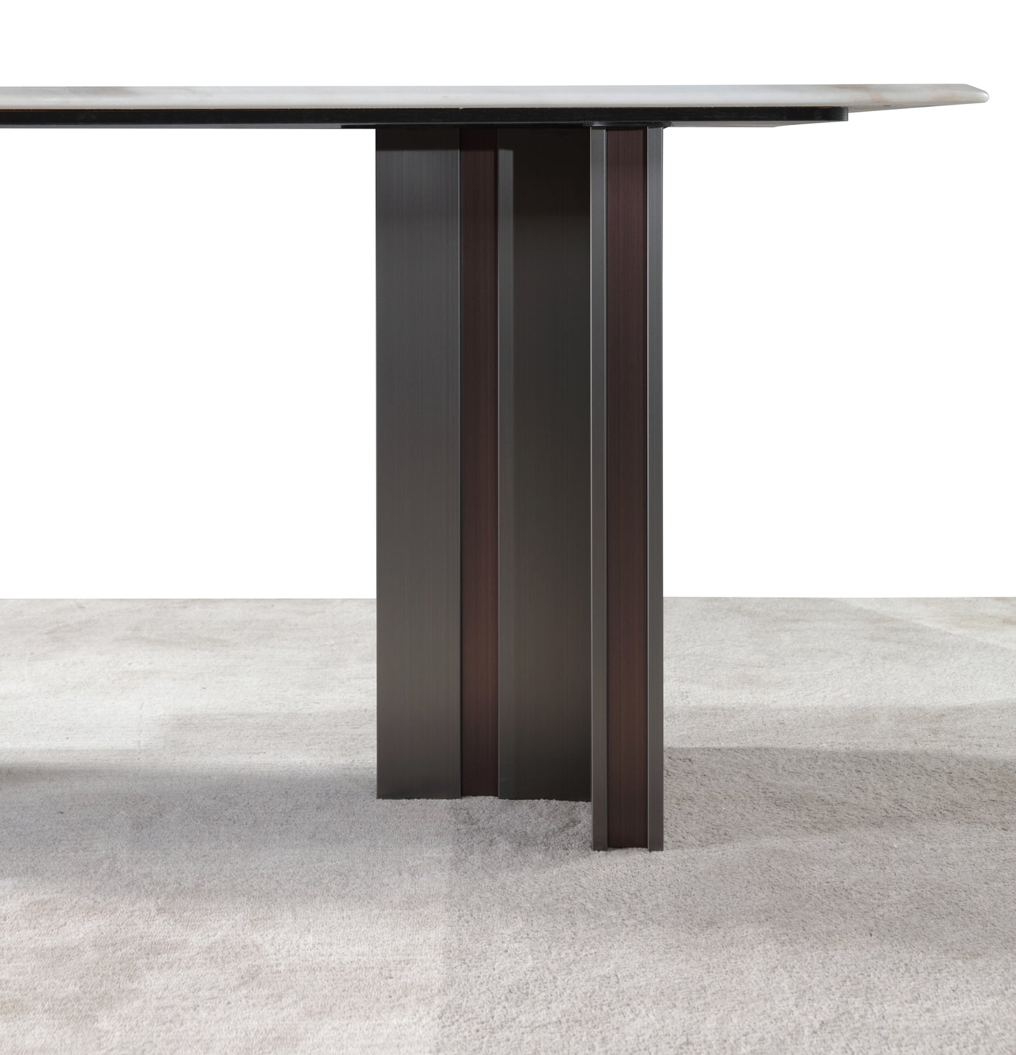 Sliver with Brown Stainless Leg