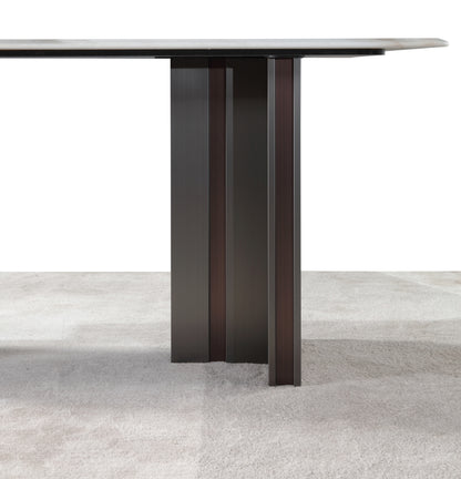 Sliver with Brown Stainless Leg