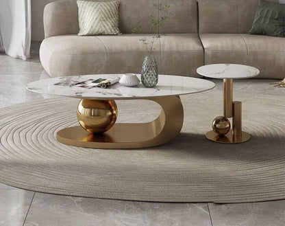 (713) Artificial Marble Oval/Round Coffee Table