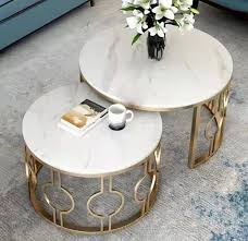 Real Marble Grand Coffee Table Gold Leg