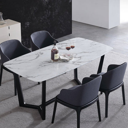 (615) Real Marble Dining Table w/ Y Shape Leg