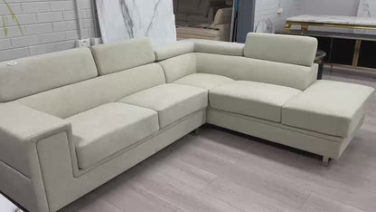 L-Shaped Velvet sofa