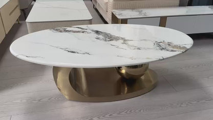 (713) Artificial Marble Oval/Round Coffee Table